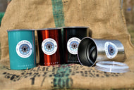 Coffee Storage Canister in Red, Black, Turquoise, or Stainless Steel